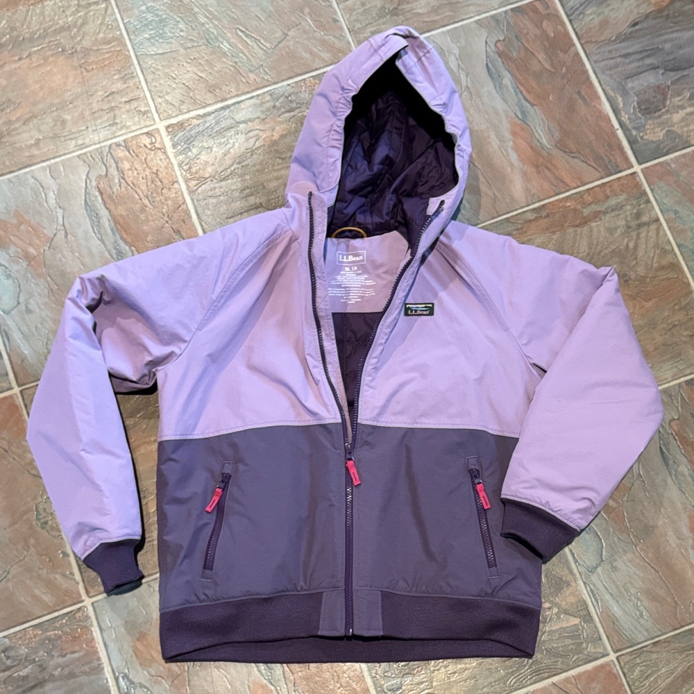 Purple LL Bean kids XL (18) Hooded Jacket New w/o tags